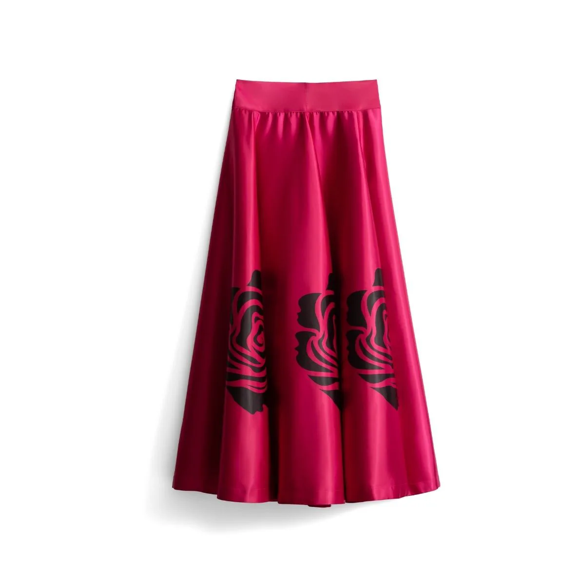 fuchsia (rose-pattern) Whirling Skirt