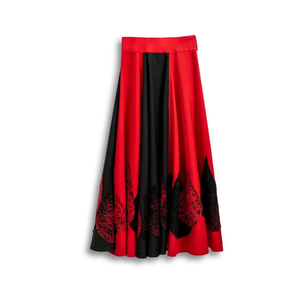 Red - Black (Sliced) Whirling Skirt