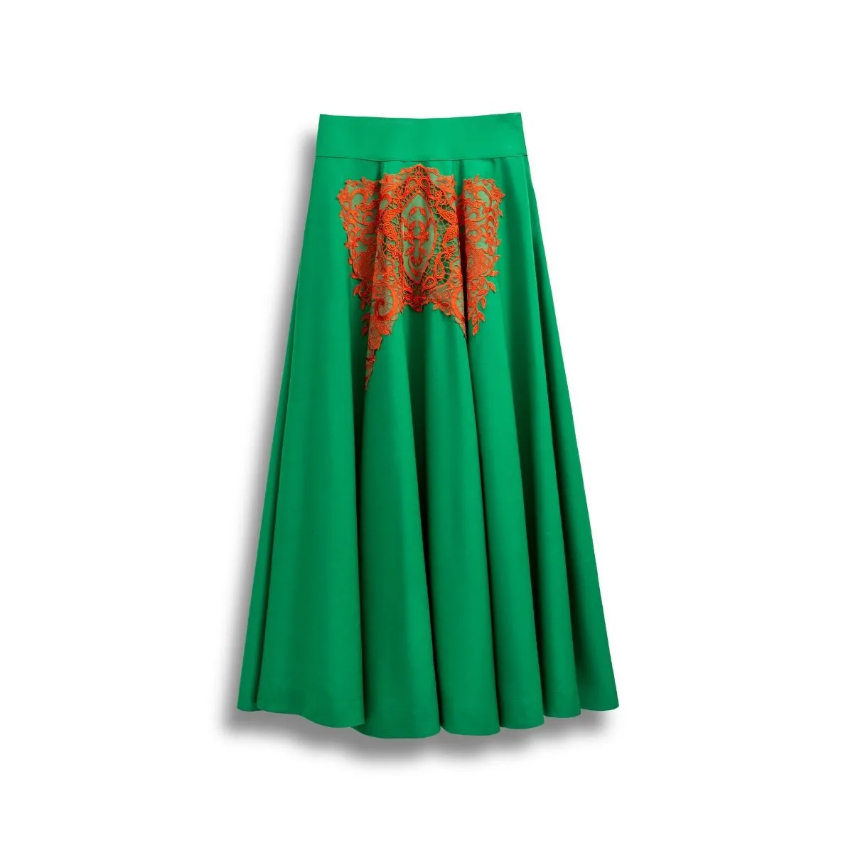 Green (Orange Lacy) Whirling Skirt